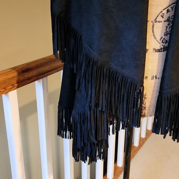 NWOT Fringe Jacket, Lightweight, Black, One Size - Picture 3 of 6